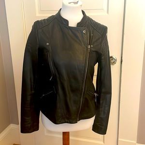 French Gerard Darel Women’s Leather Motorcycle Jacket Mint Condition EU Size 38